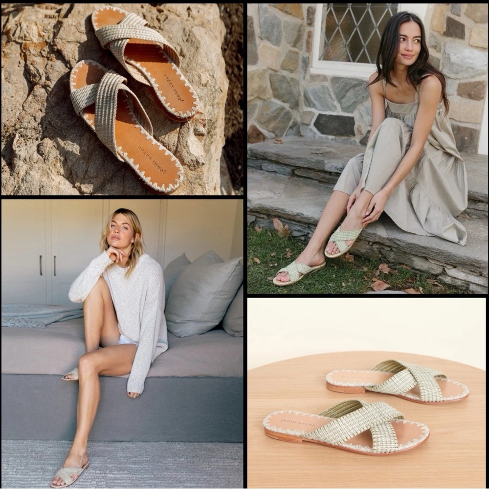 Jenni Kayne Raffia Crossover Sandal Size 36/ US 6- Willow  ⭐️